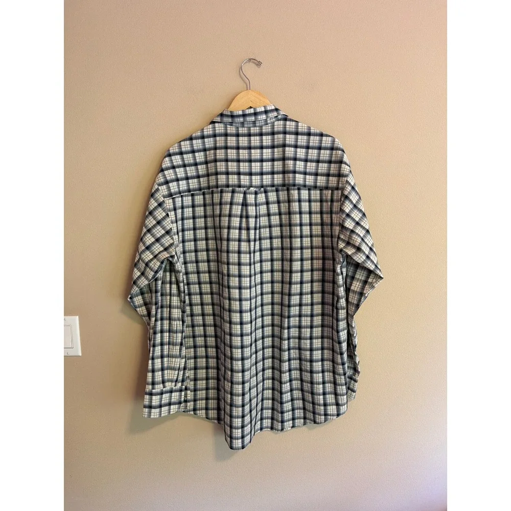 Chaps Ralph Lauren Mens Large Blue Plaid Button Down Long Sleeve Shirt L/G